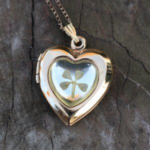 Golf Fill 4 Leaf Clover Locket & Chain